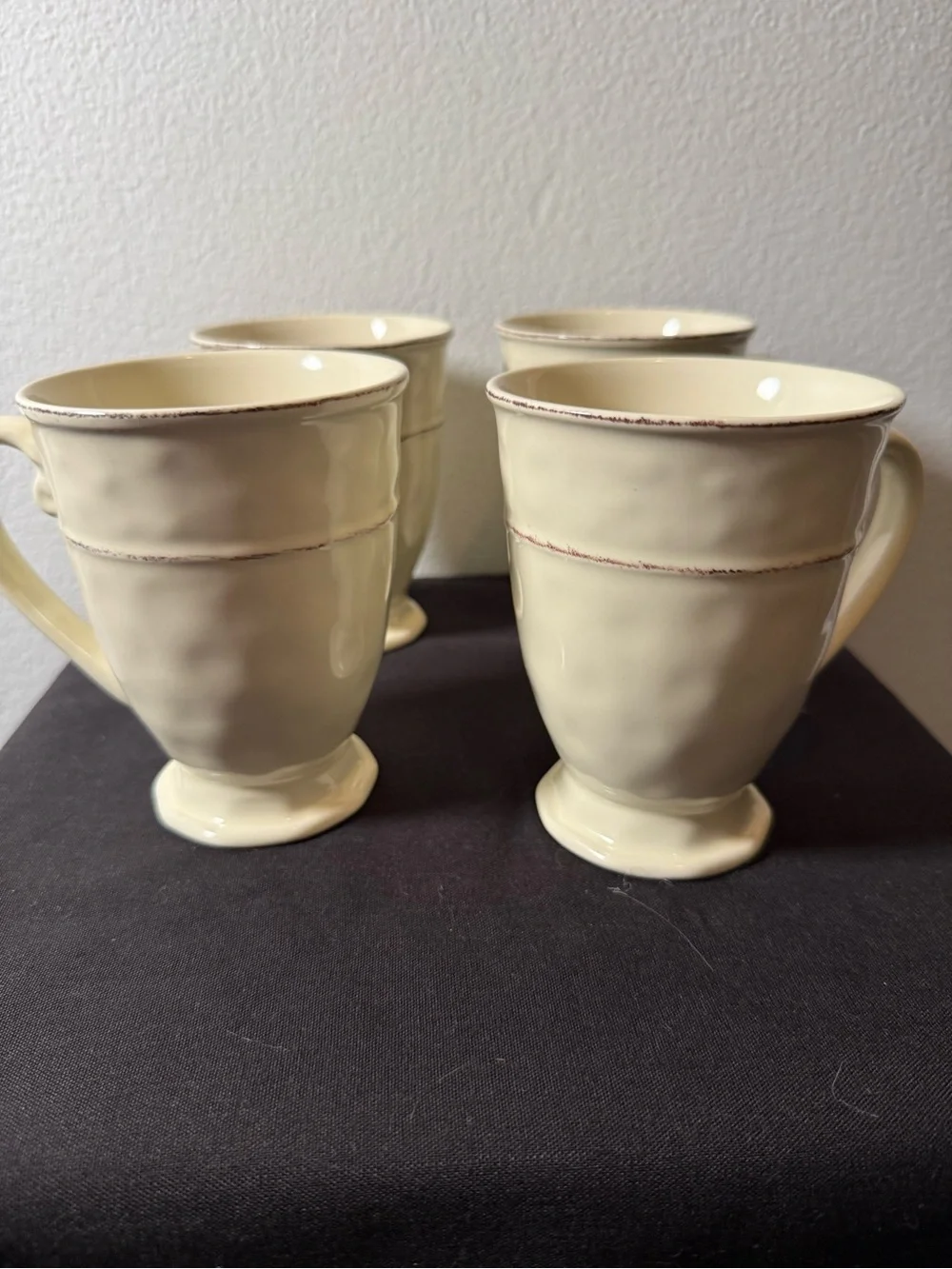 4 Pier 1 Martillo Creme Brulee 14oz Mugs.